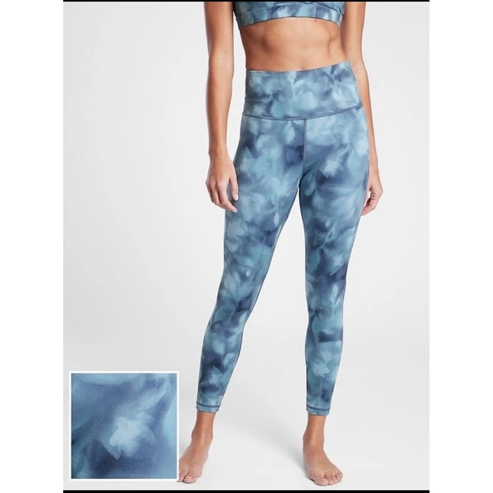 Athleta Blue Printed Elation 7/8 Tight, Medium